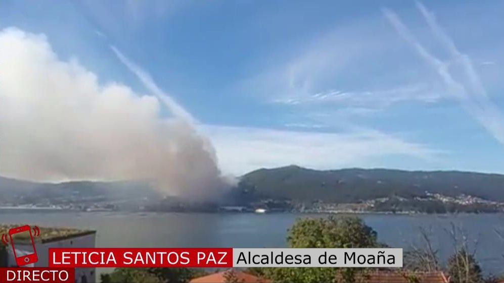 Leticia Santos, alcaldesa de Moaña, da la última hora sobre el incendio Leticia Santos, alcaldesa de Moaña, da la última hora sobre el incendio