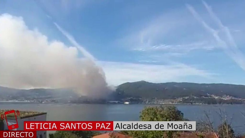 Leticia Santos, alcaldesa de Moaña, da la última hora sobre el incendio