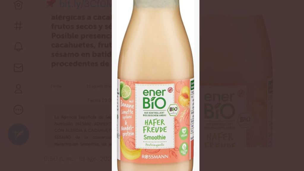 Batido de frutas retirado del mercado por una alerta alimentaria