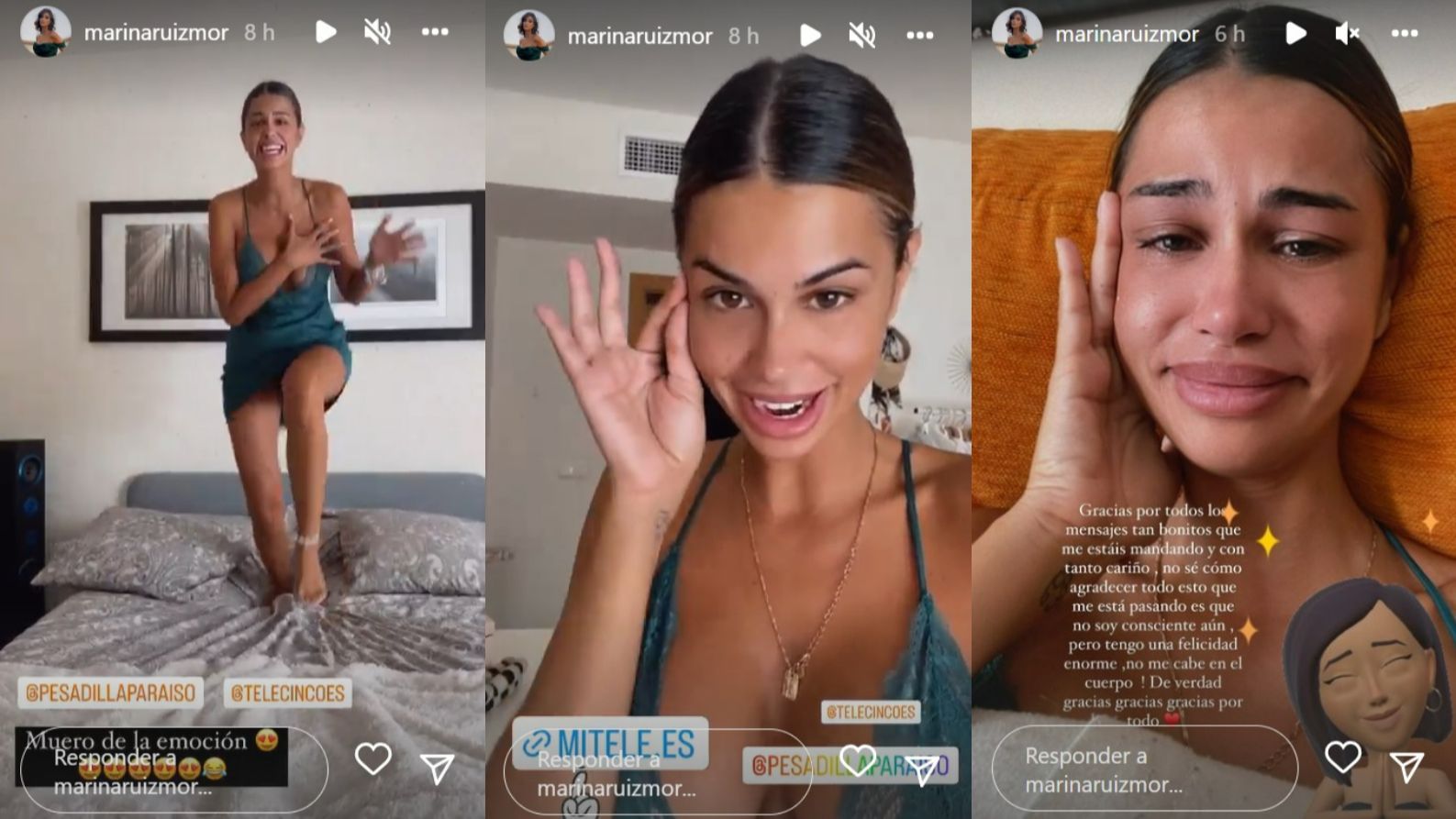 Marina Ruiz reacciona a su entrada en 'Pesadilla en El Paraíso'