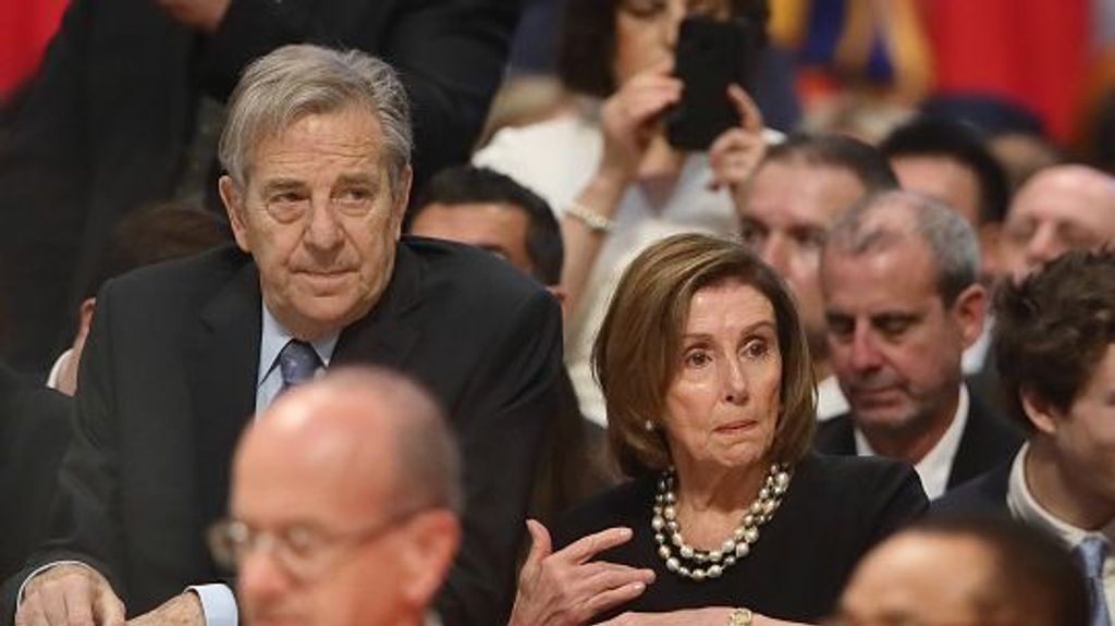 Nancy Pelosi, speaker of the House of Representatives of the United States of America, with her husband Paul Pelosi, during the Holy Mass celebrated by the pope in St. Peter's Basilica on the occasion of the solemnity of the Holy Apostles Peter and Paul, patrons of Rome. Vatican City (Vatican), June 29th, 2022 (Photo by Grzegorz Galazka/Archivio Grzegorz Galazka/Mondadori Portfolio via Getty Images)