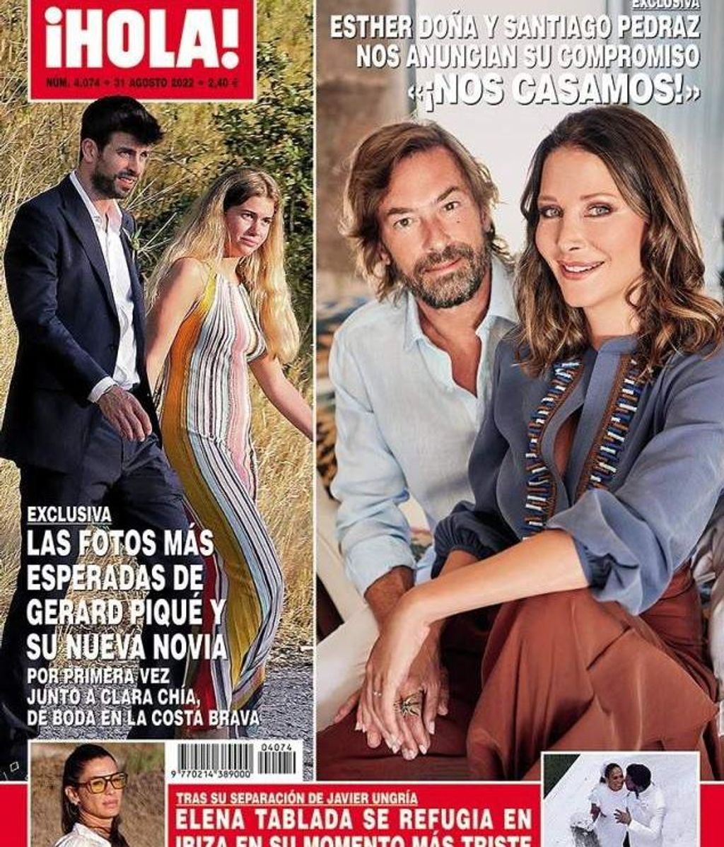 Piqué y su novia clara Chía en la portada de Hola