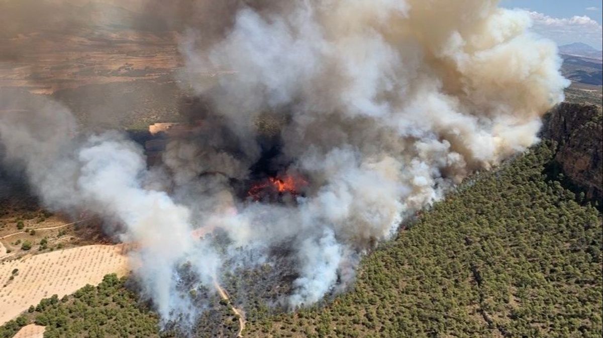 Imagen del incendio en la Sierra Larga de Jumilla
