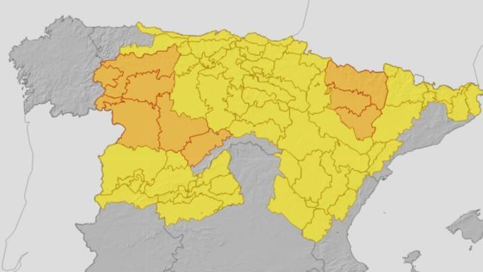 Avisos por lluvias y tormentas, lunes 29