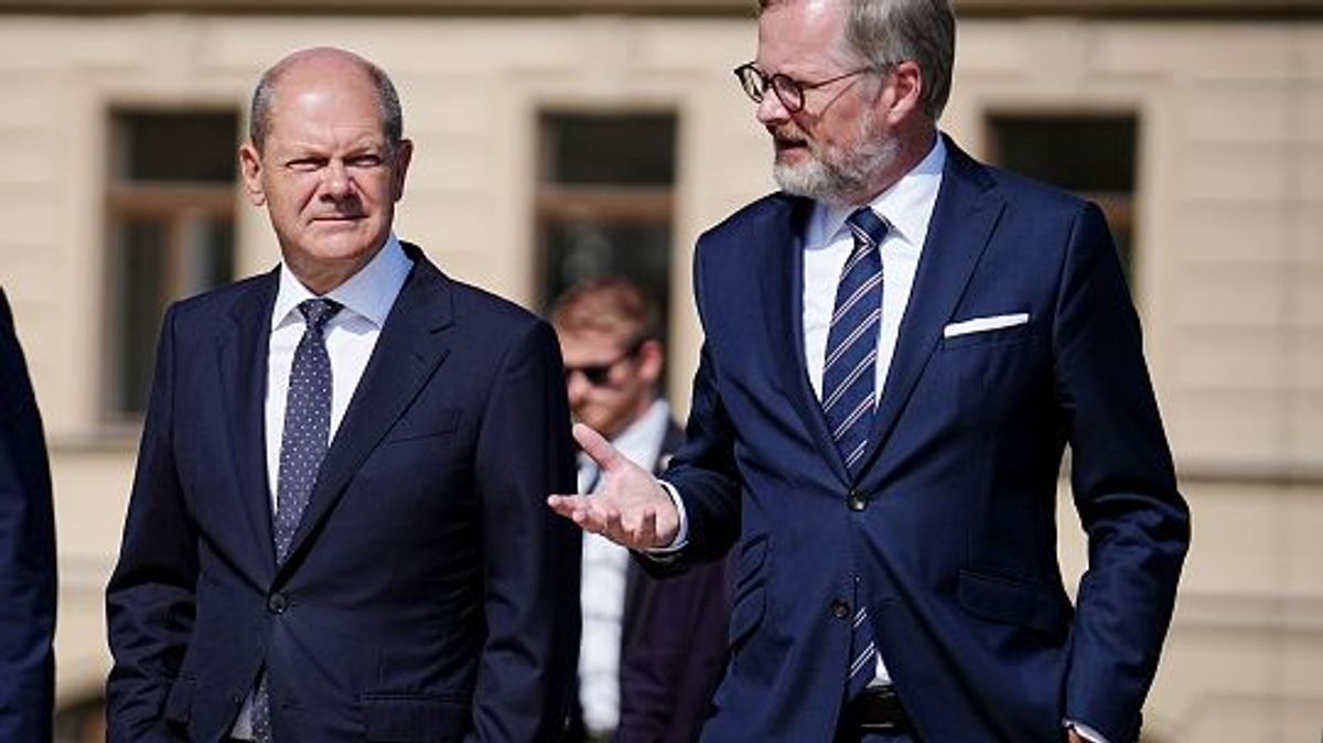 El canciller Scholz este lunes en Praga El canciller Scholz este lunes en Praga