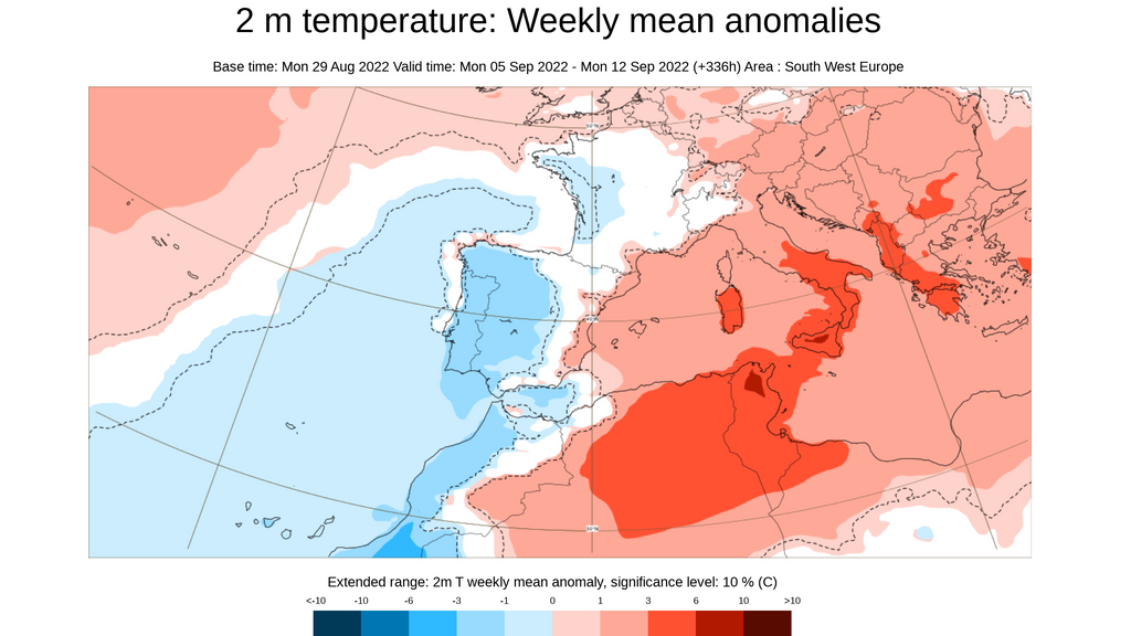 Anomalía de la temperatura presita del 5 al 11 de septiembre 2022