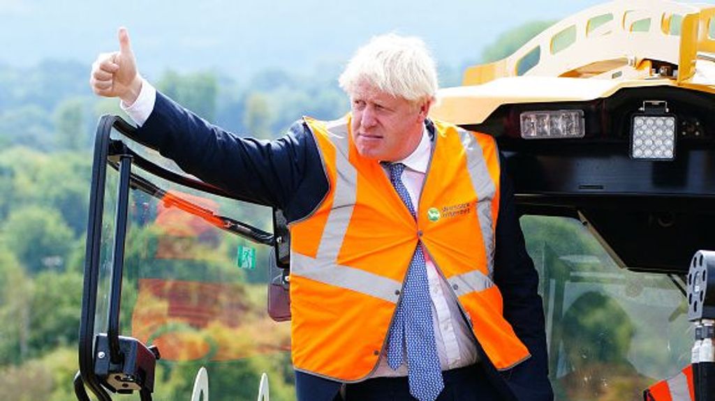 Johnson en una visita a la región Dorset