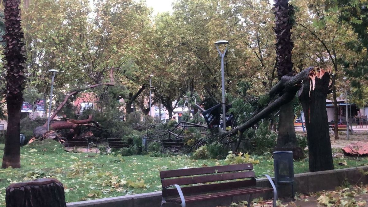 La tormenta ha destrozado un parque de Vilafranca La tormenta ha destrozado un parque de Vilafranca