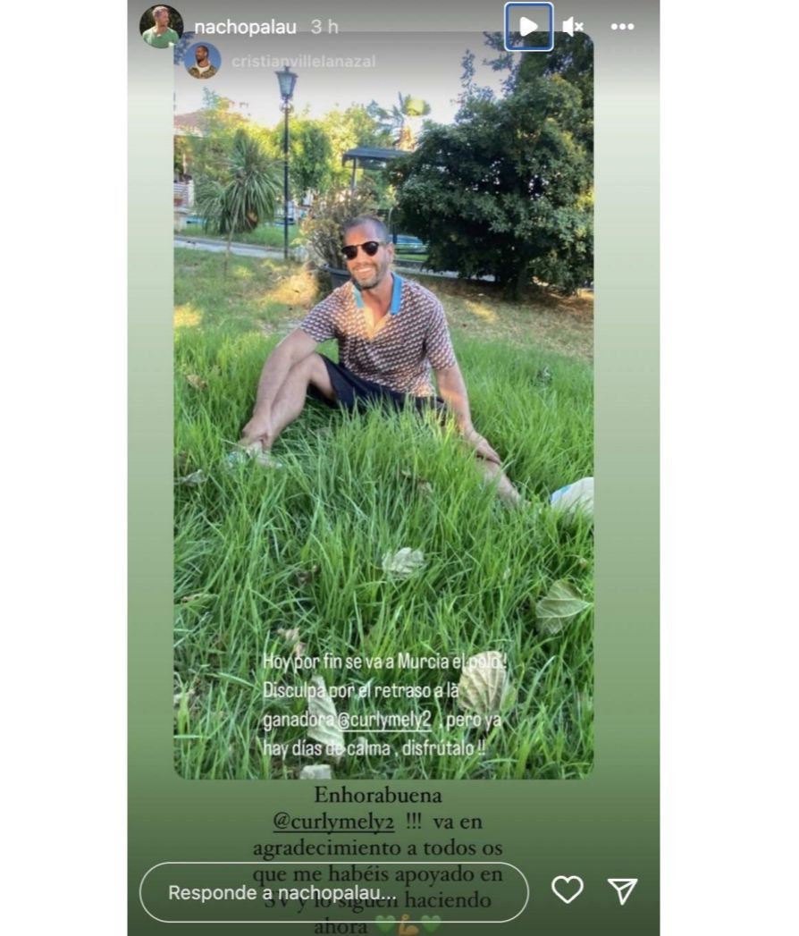 La imagen que ha publicado Nacho Palau en sus redes sociales tras el ingreso