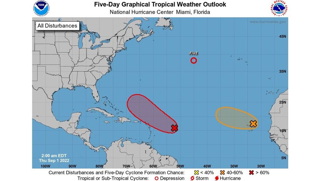 Ciclones tropicales en formación en el Atlántico