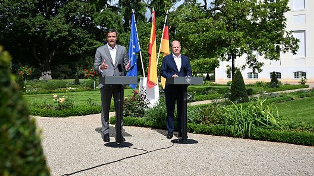 El presidente Sanchez junto al canciller alemán Olaf Scholz El presidente Sanchez junto al canciller alemán Olaf Scholz