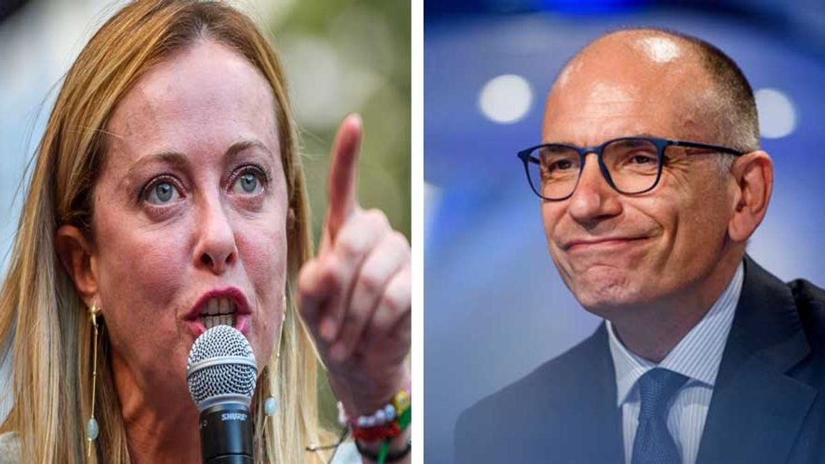 La ultraderechista Giorgia Meloni y Enrico Letta, del centro izquierda, encabezan las encuestas de cara a las elecciones en Italia.