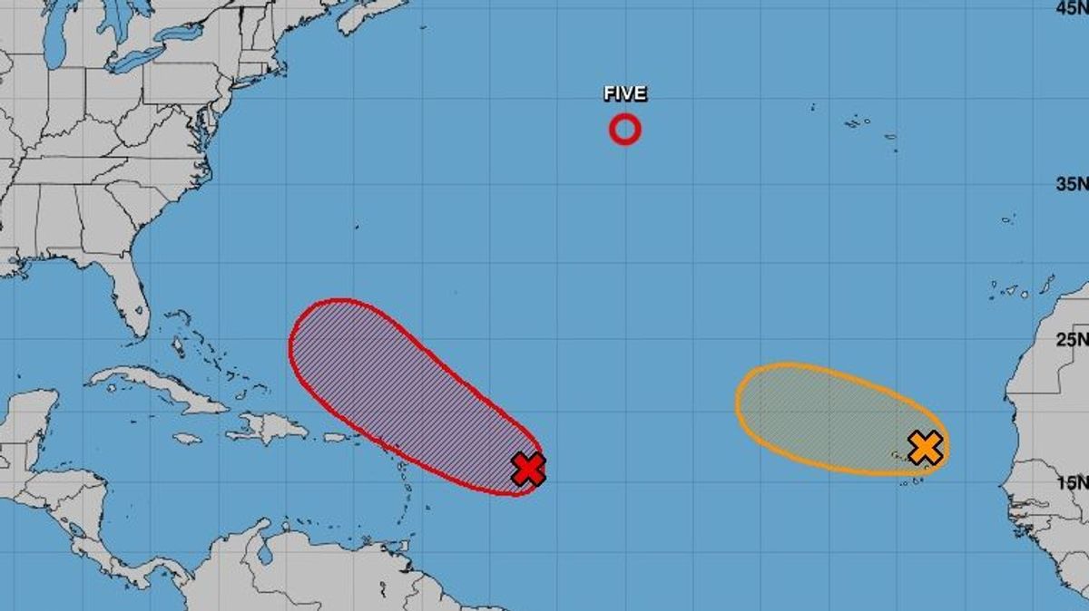 Tres tormentas tropicales se está formando en el Atlántico a la vez