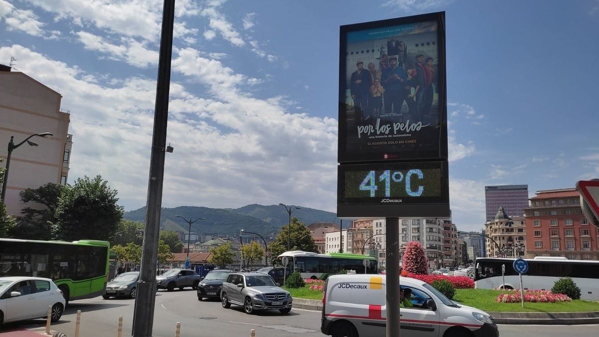 Un termómetro con 41 grados en Bilbao el pasado 10 de agosto.
