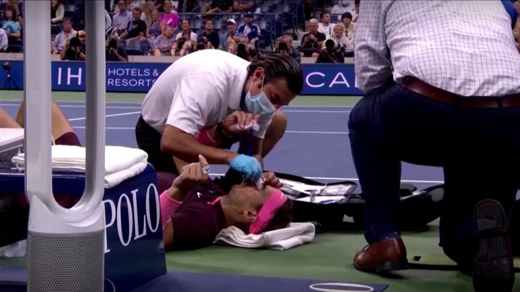 El susto de Nadal en el US Open: "Pensé que me había roto la nariz"