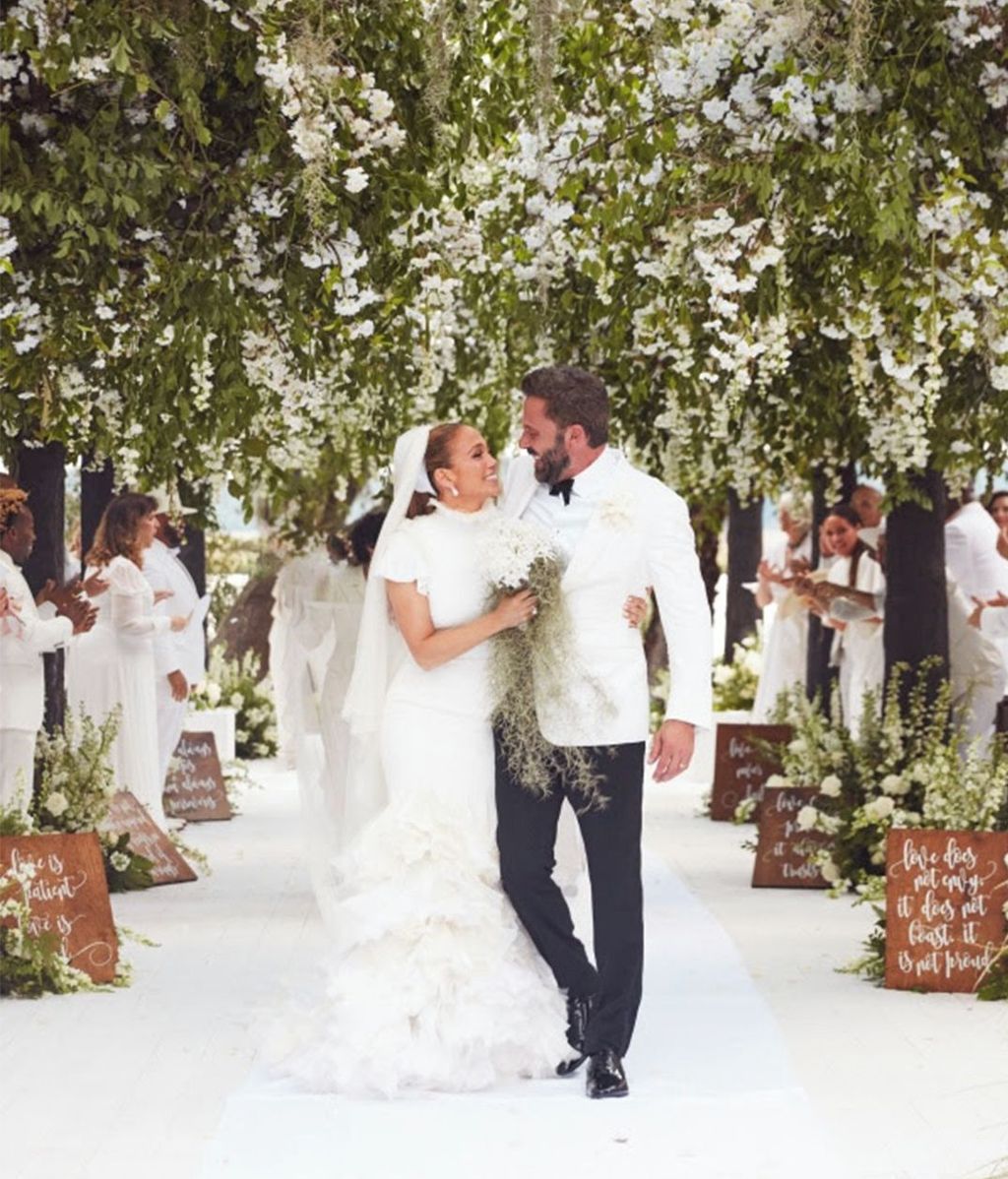 Jennifer López y Ben Affleck, en su boda