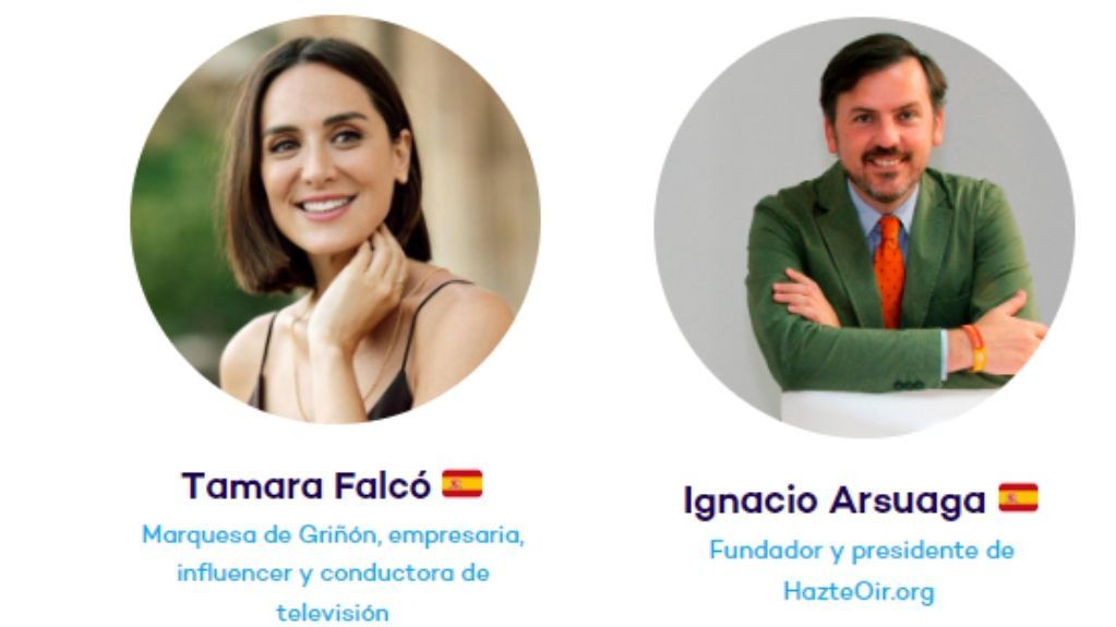 Tamara Falcó y el fundador de HazteOir, ponentes en el congreso