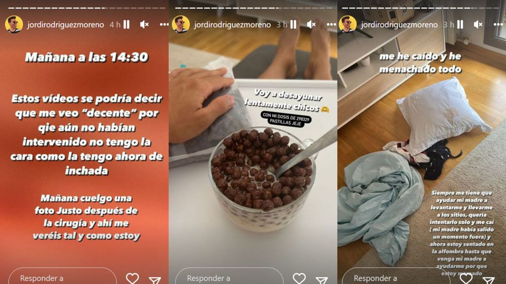 Jordi Rodríguez en sus historias de Instagram
