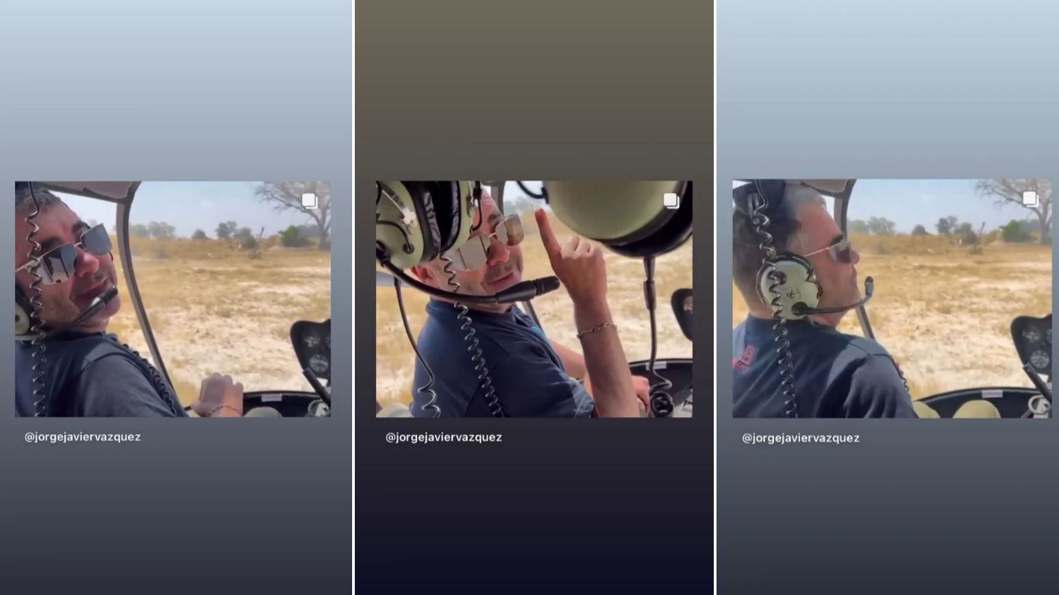 Jorge Javier Vázquez ha montado por primera vez en un helicóptero sin puertas