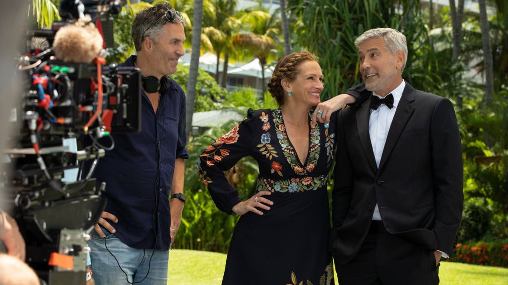 Roberts y Clooney durante el rodaje de 'Viaje al paraíso'