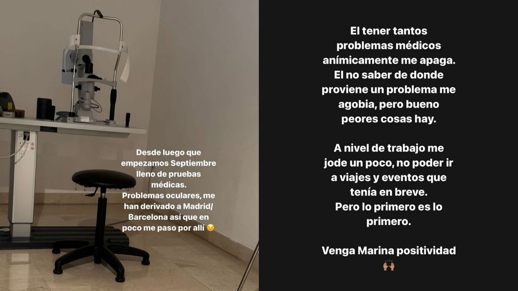 Diagnostican a Marina García un nuevo problema de salud