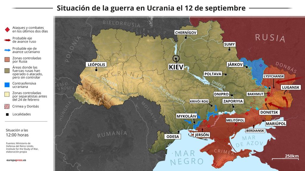 Situación guerra ucrania 12 sept todo el país EP