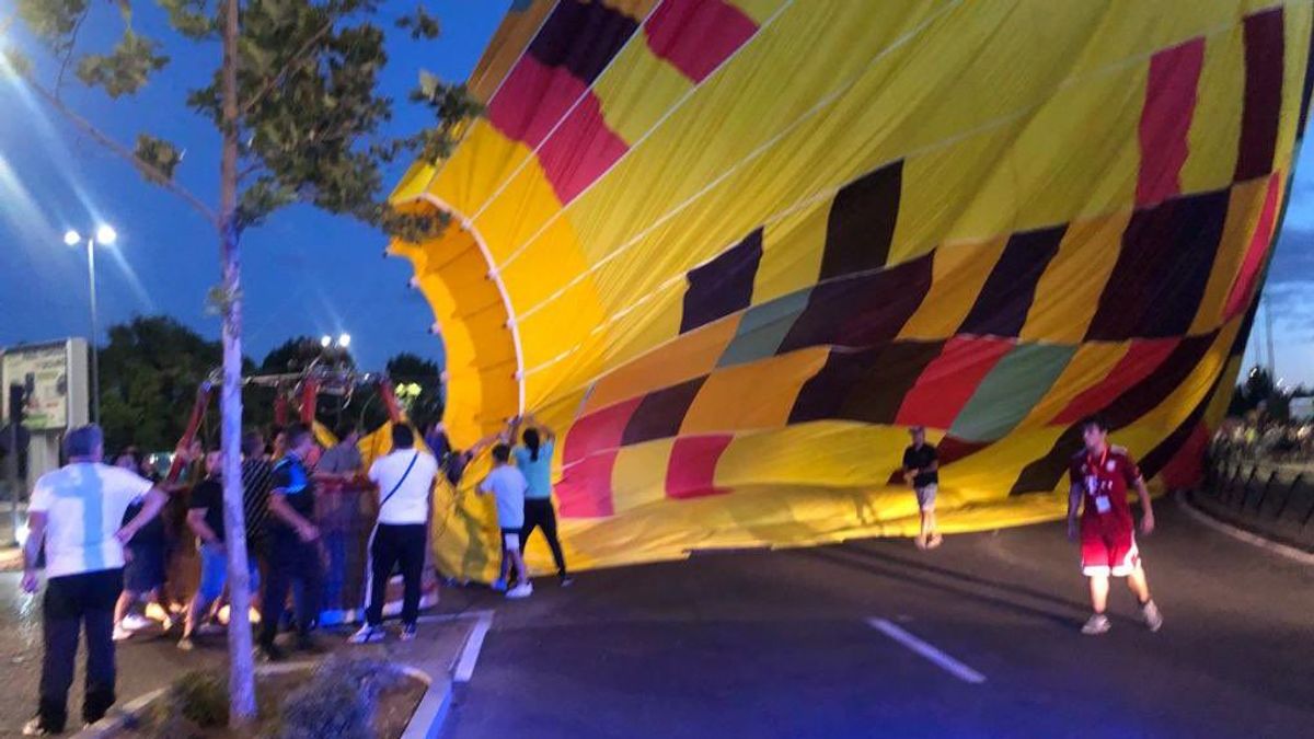 Un globo aerostático realiza un aterrizaje de emergencia en Valladolid