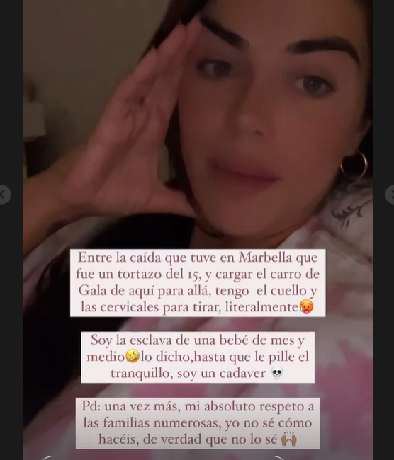 Violeta, agobiada con la maternidad