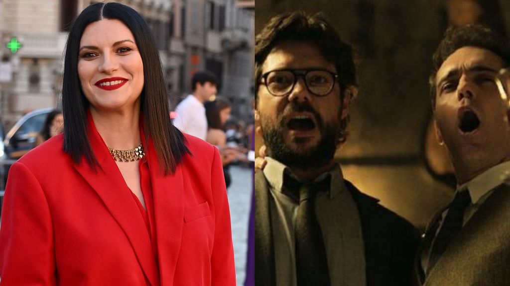 Laura Pausini y una escena de "La casa de papel"
