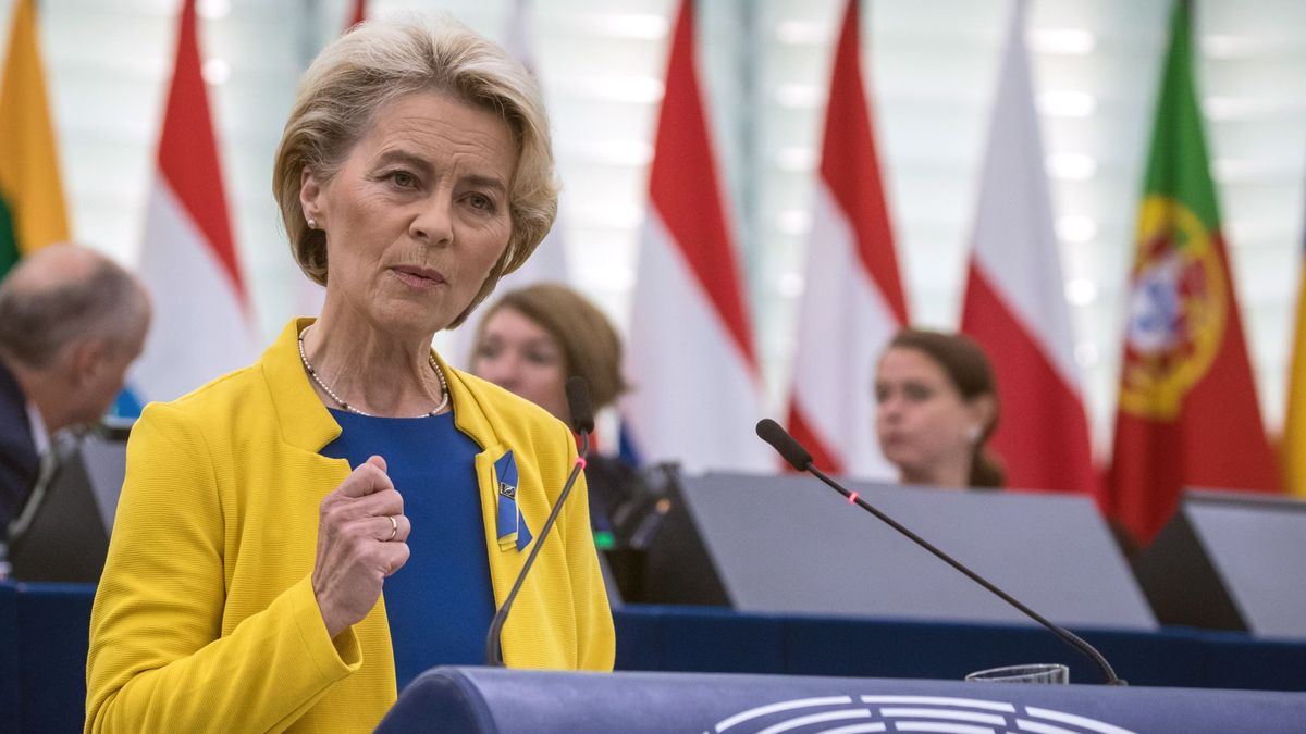 European Commission President von der Leyen delivers a speech during 'The State of the European Union' debate European Commission President von der Leyen delivers a speech during 'The State of the European Union' debate