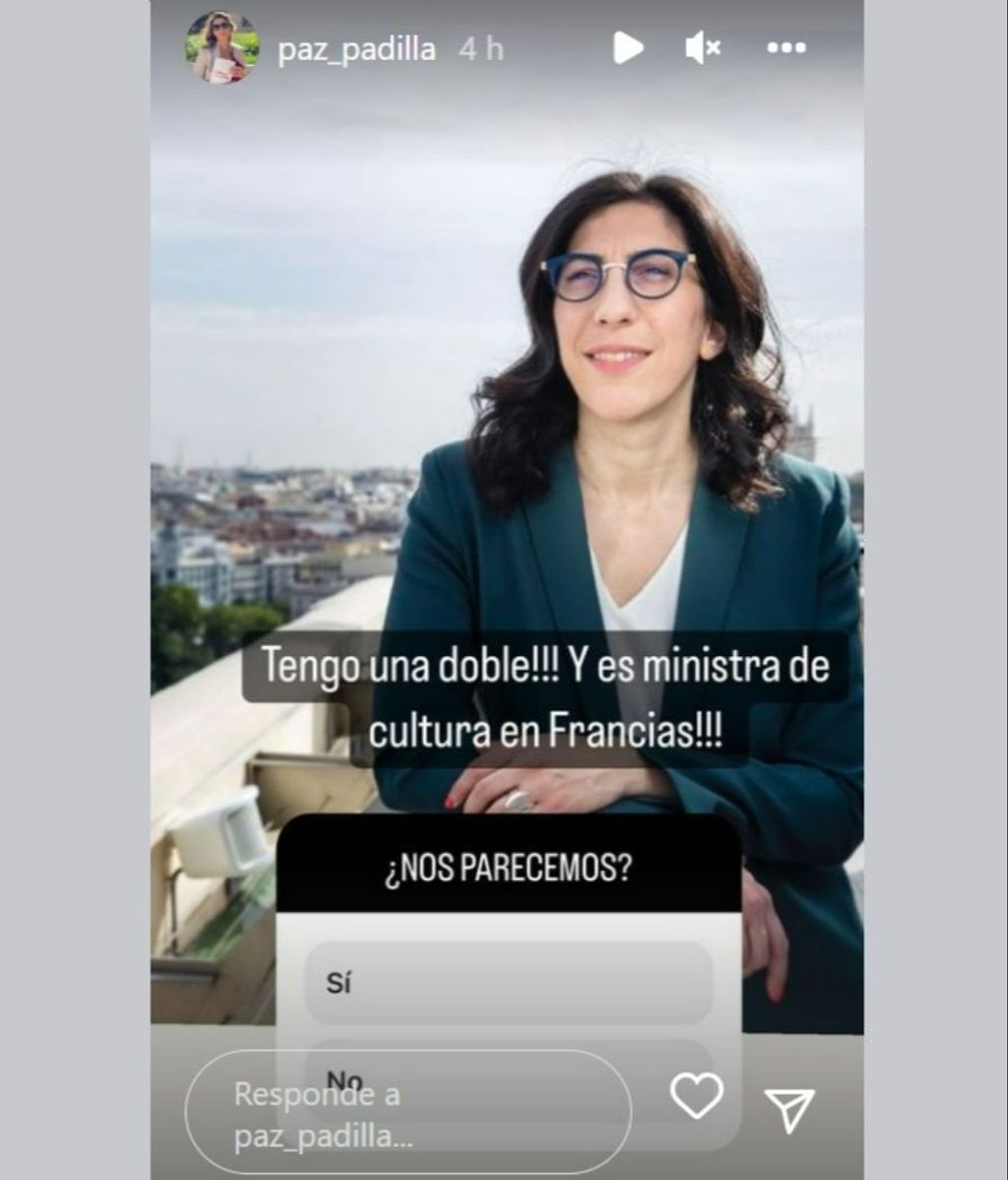 Paz Padilla reacciona a su asombroso parecido con la ministra de Cultura francesa