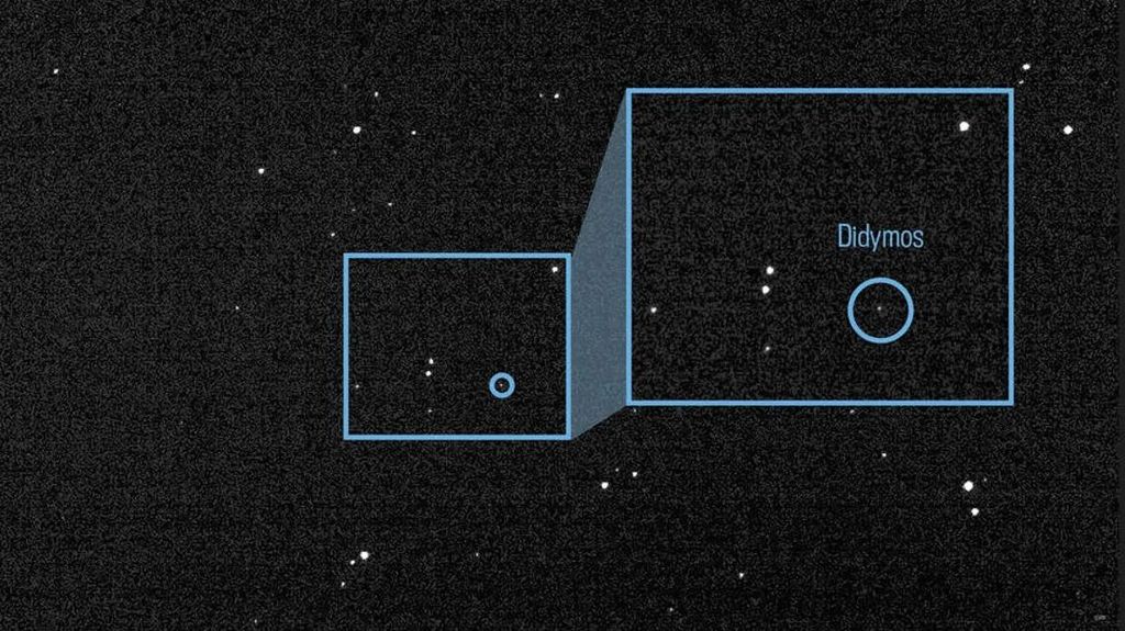 Asteroide Didymos y su luna en órbita Dimorphos