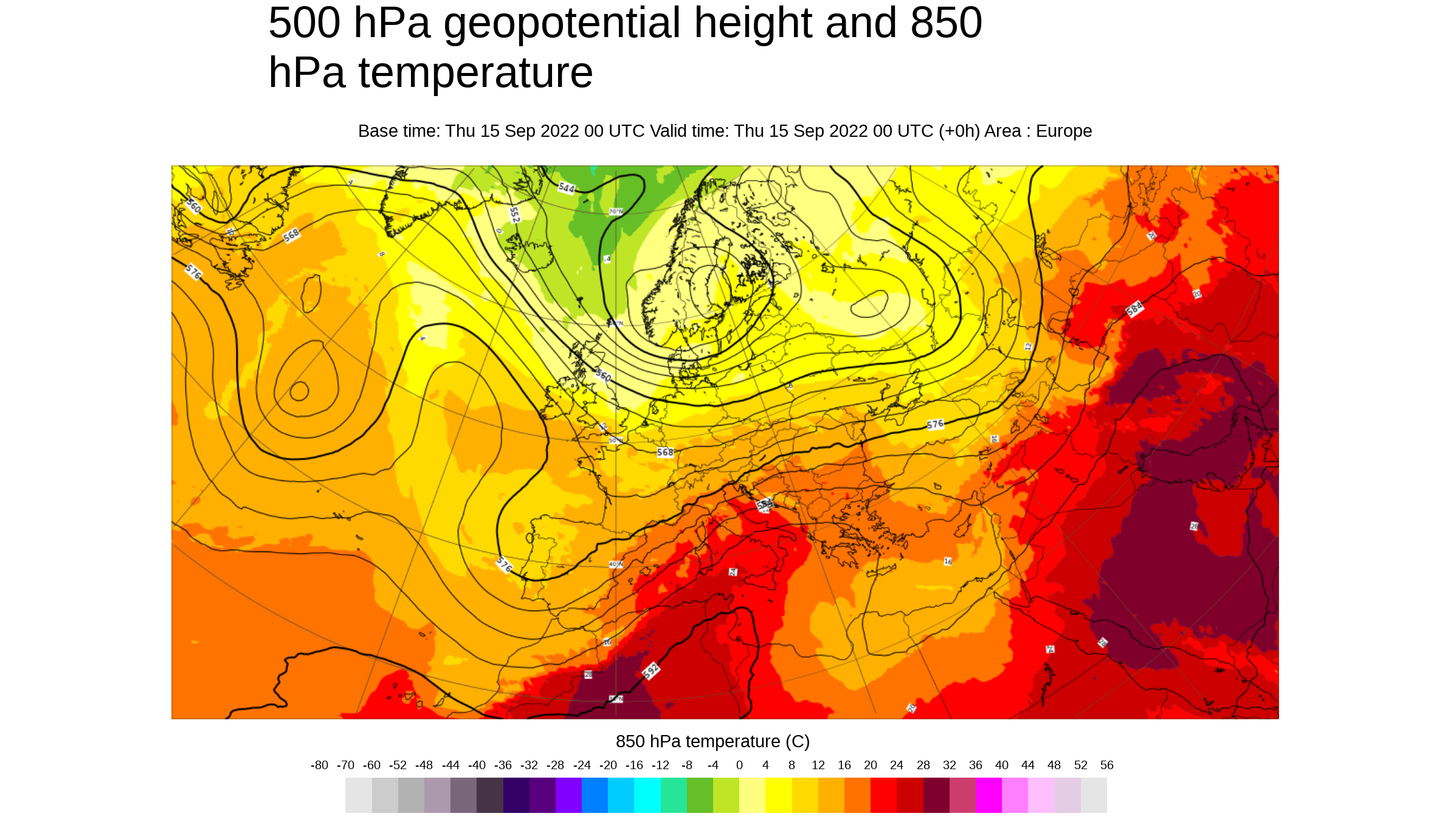Temperatura y geopotencial 500 hPa