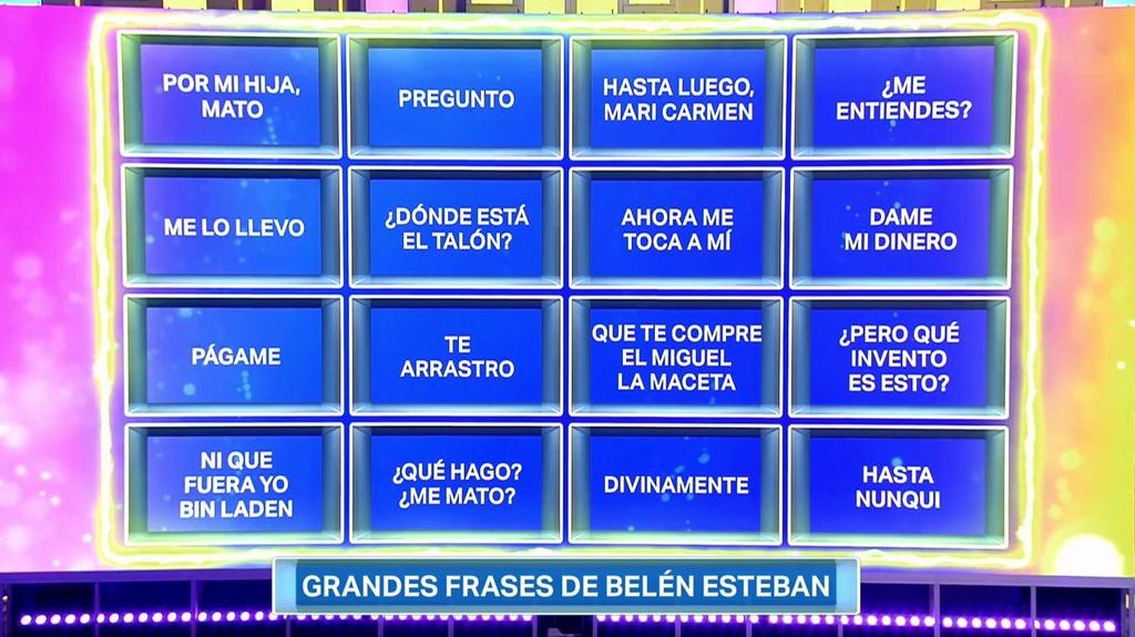 El panel con la frases de Belén Esteban