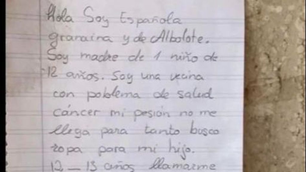 La carta que Virginia escribió y que pegó en dos portales del pueblo.