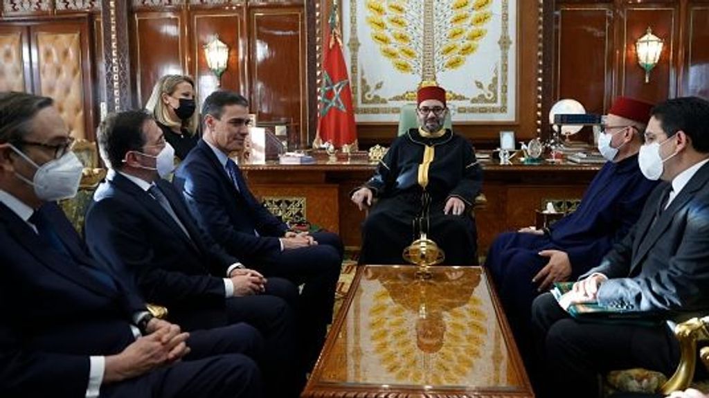 Reunión en abril del 2022 de Mohamed VI con Pedro Sánchez en Rabat (Marruecos)
