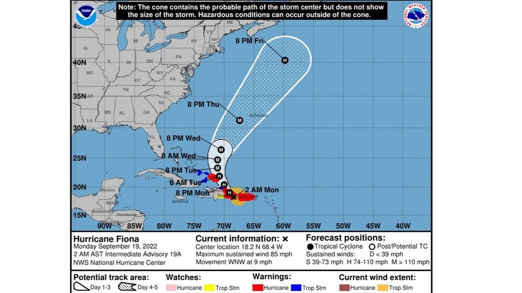Amenaza del huracán Fiona para los próximos días