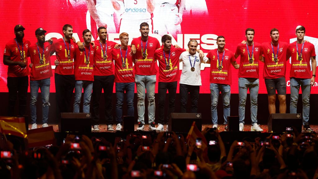 Celebración de la selección en el Wizink Center