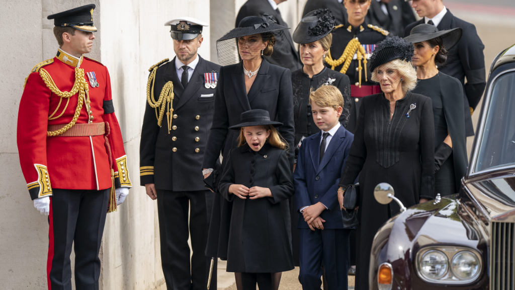 Charlotte caught yawning at Queen Elizabeth II's funeral
