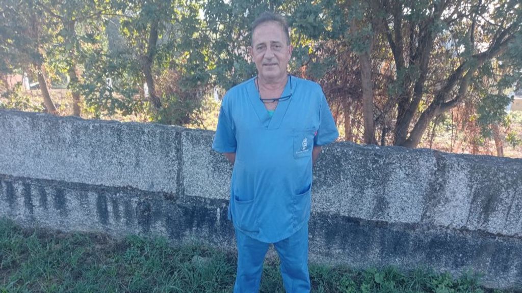 Víctor, durante su jornada de trabajo este martes.