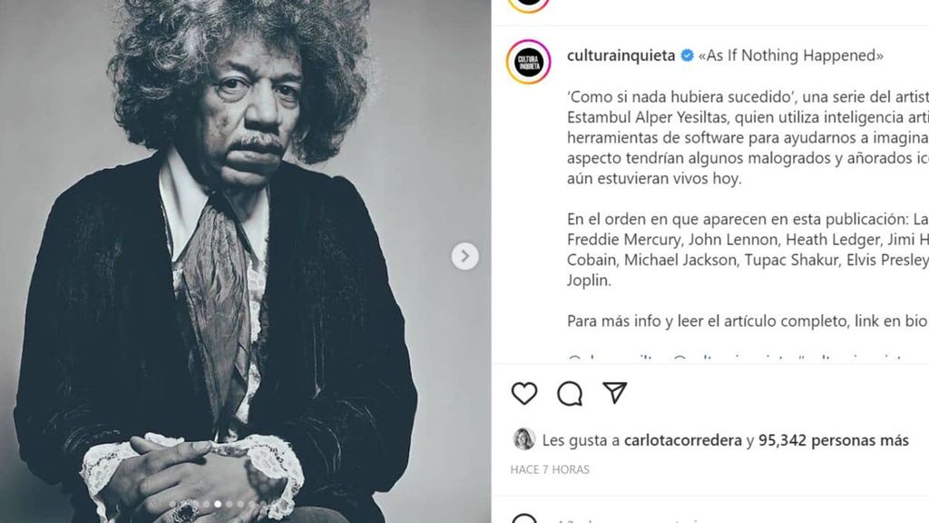 Jimi Hendrix asi sería mayor envejecer