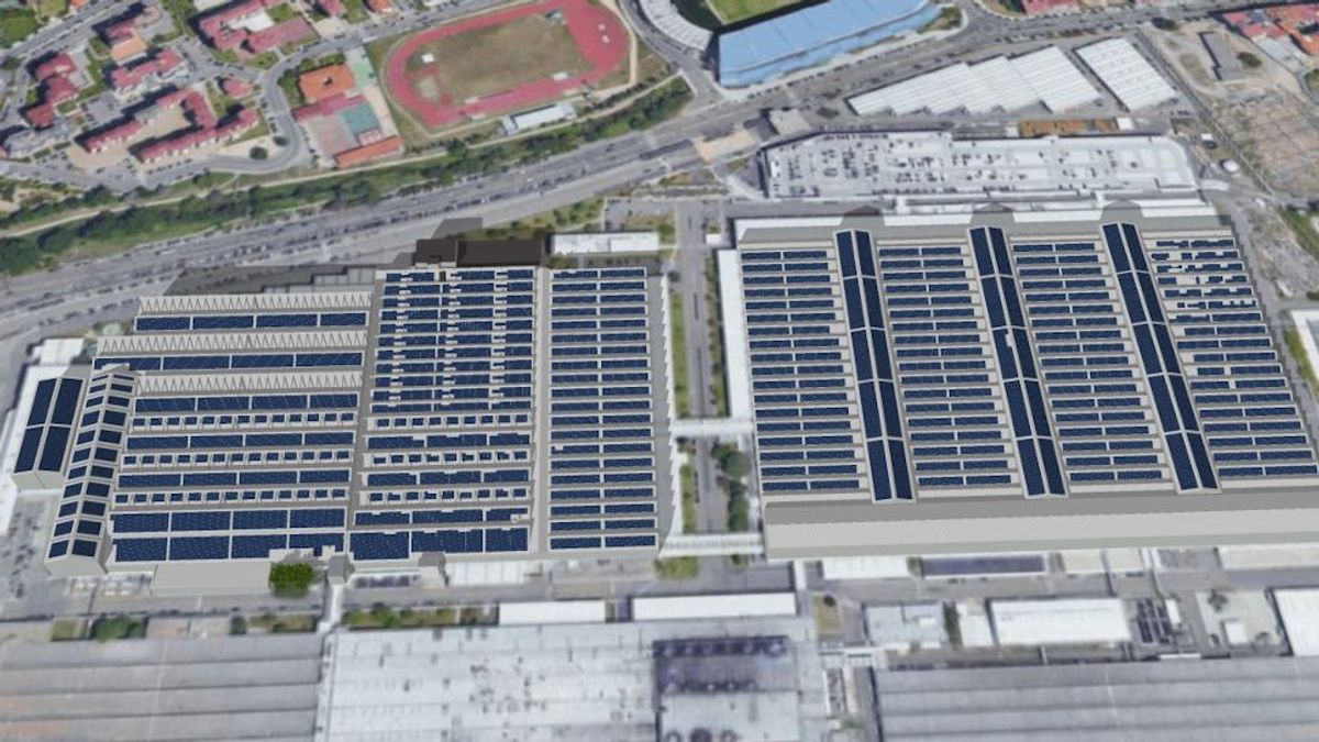 Así se verán los 27.000 paneles solares desde el aire.