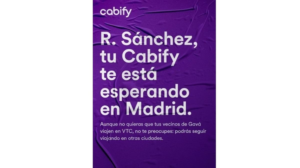 Cartel publicitario de Cabify Cartel publicitario de Cabify