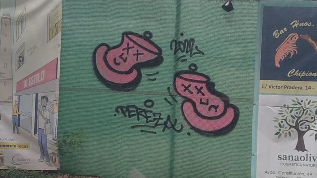 Uno de los dibujos que pintó el grafitero en Chipiona