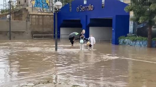 The rains flood the lower part of Tarragona and the Santa Tecla Hospital