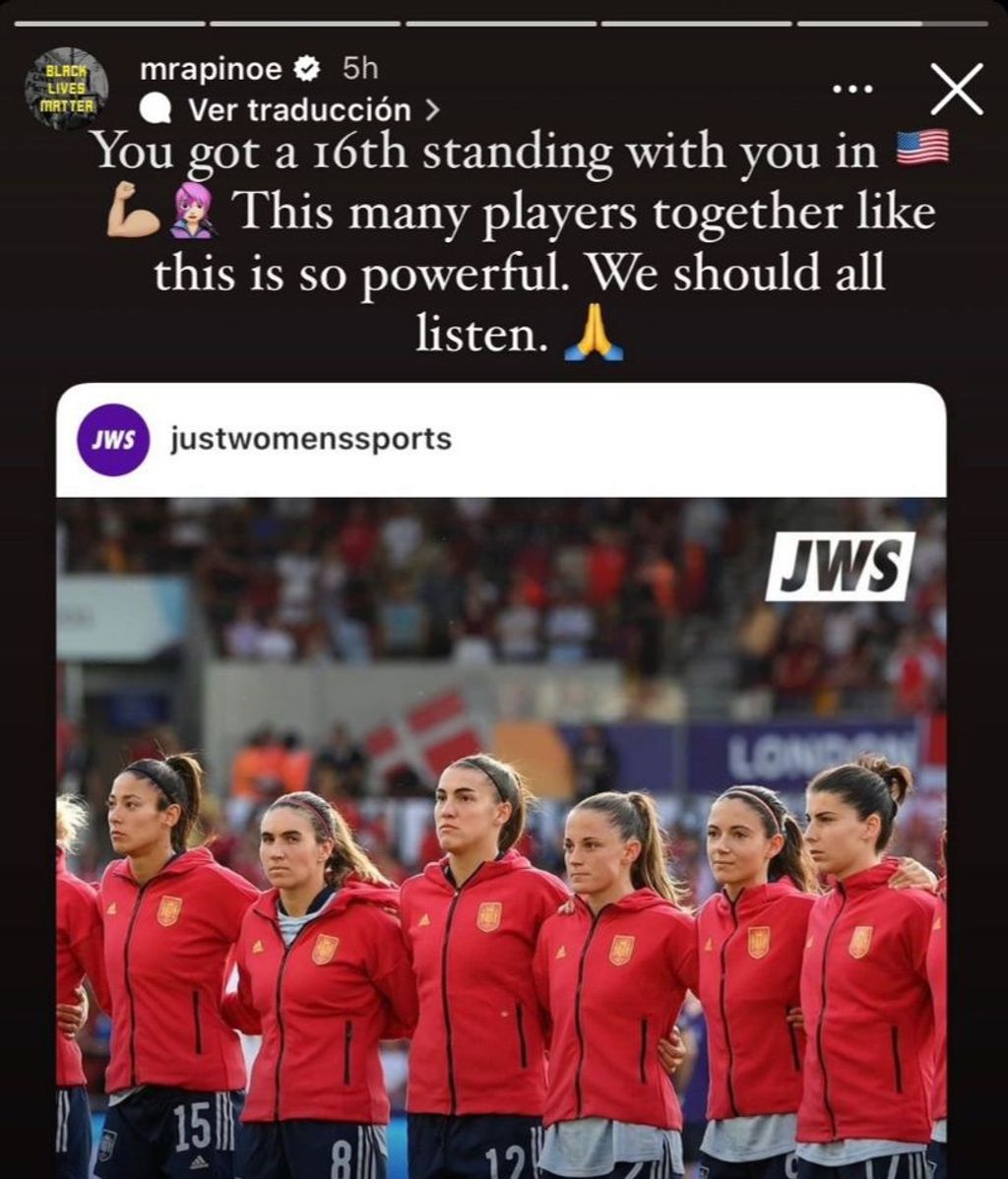 Las palabras de apoyo de Megan Rapinoe a las jugadoras españolas: "Todos deberíamos escucharlas"