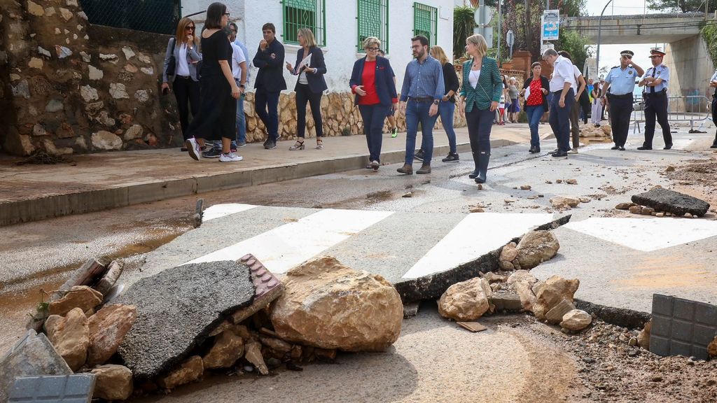 Aragonès suspende su agenda de hoy y visita zonas afectadas por inundaciones