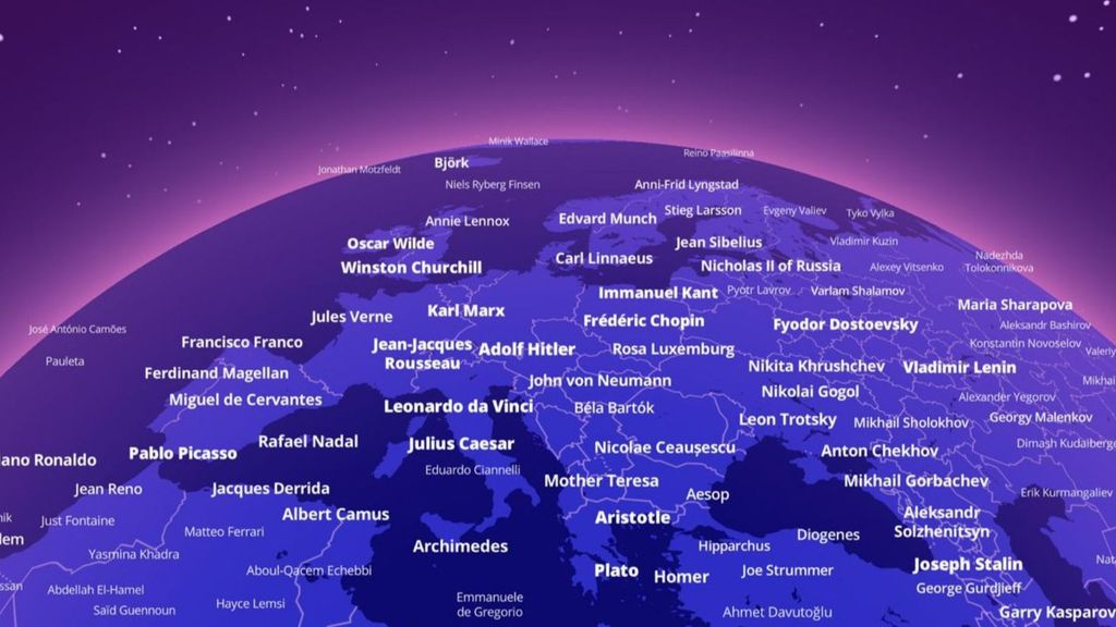 El mapa interactivo de 'Notable People'