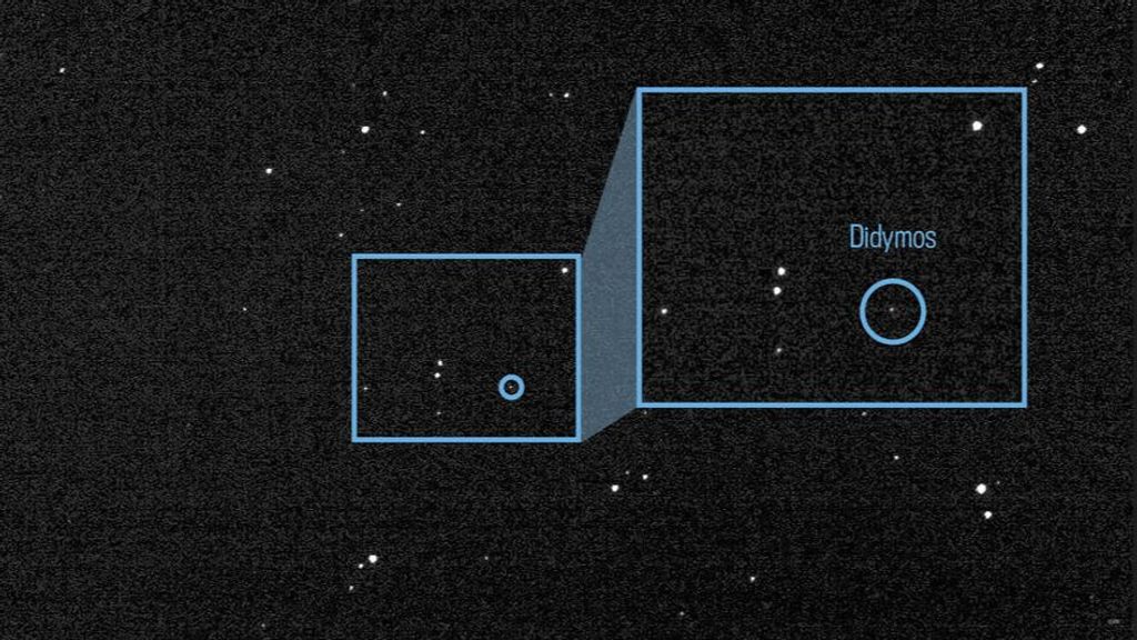 Imagen del sistema binario de asteroides Didymos, objetivo de la misión DART