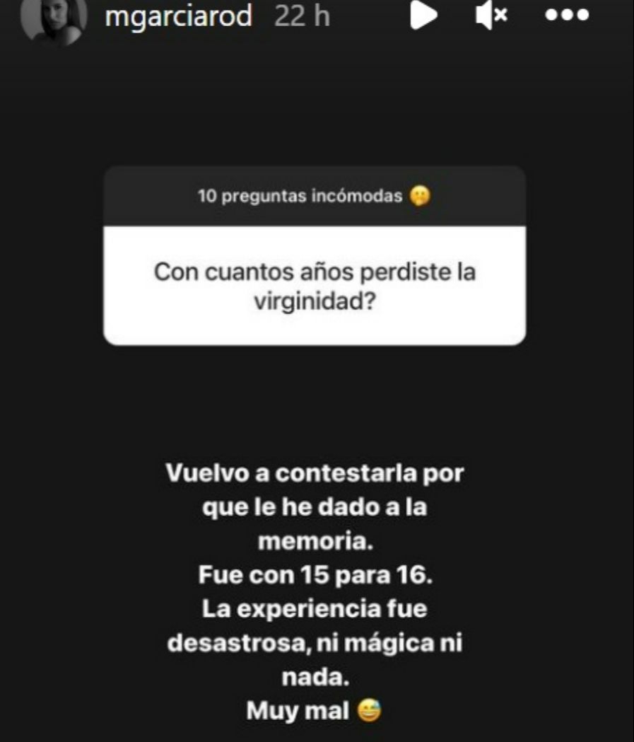 Marina García habla de su primera relación sexual